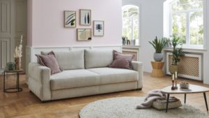 6520113 Bettsofa Querschläfer Cord natur Schlafsofa Aktionspreis